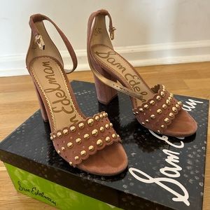 Sam Edelman Yara Dusty Rose Suede Heels